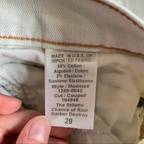 Current/Elliott Stiletto Chance of Rain Harbor Destroy Distressed Jeans sz 29 - Picture 11 of 11